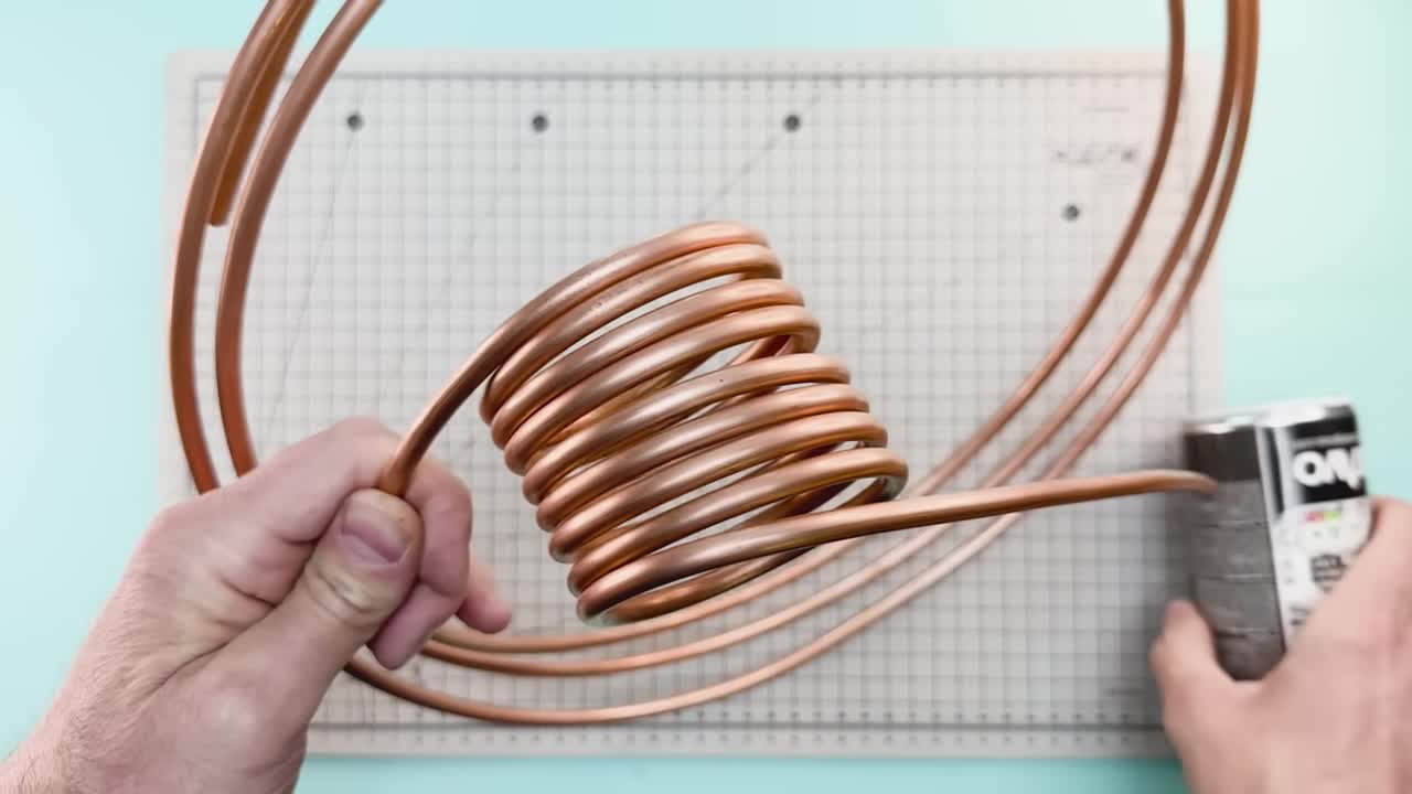 Cutting the copper tube coil